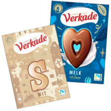 Verkade chocoladeletter of hart